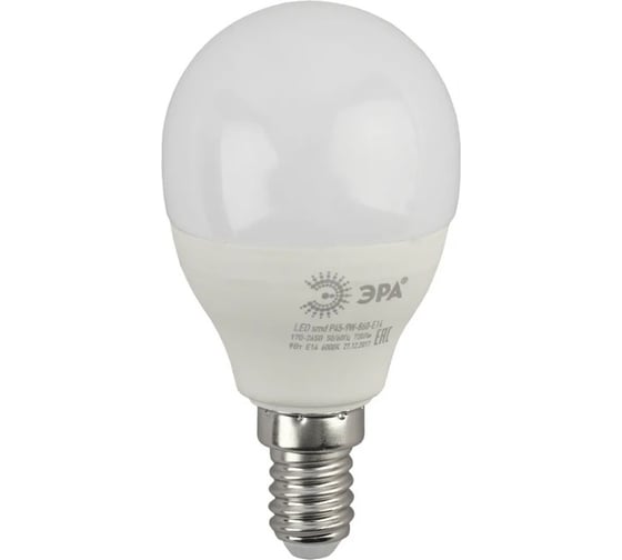 Набор лампочек ЭРА STD LED P459W860E14 светодиодные (EC) E14, 9 Вт, шар, холодный дневной, 10 штук Б0056457 1