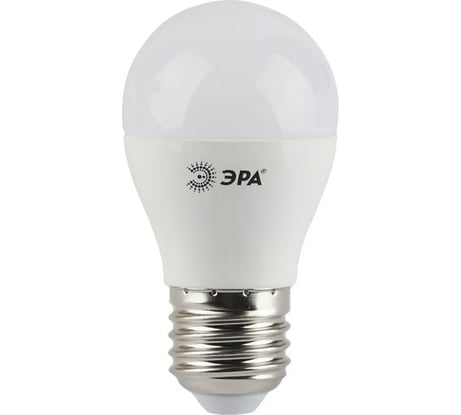 Набор лампочек ЭРА STD LED P455W840E27 светодиодные (EC) E27, 5 Вт, шар, нейтральный белый, 10 штук Б0056445