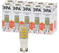 Набор лампочек ЭРА STD LED JCD5WCER827G9 светодиодные (EC) G9, 5 Вт, керамика, капсула, теплый белый, 10 штук Б0056475