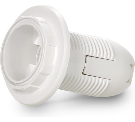 Патрон Smartbuy Е14, пластиковый, с кольцом, термостойкий пластик, белый SBE-LHP-sr-E14