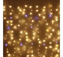 Гирлянда для улицы Серпантин ЗАНАВЕС "Мерцание" ш2.0* в6.0 м 960 ламп LED, прозрач.пров,1 реж.,IP-54, Теплый белый, белый мерцает (возможность соединения) 183-108