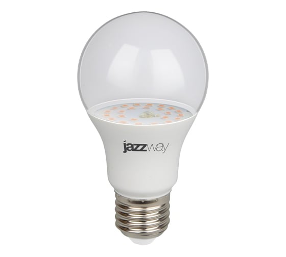 Светодиодная лампа Jazzway PPG A60 Agro 9Вт A60 грушевидная прозрачная E27 IP20 для растений красный/синий спектр clear 5008946