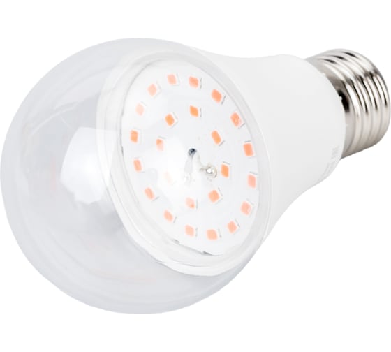 Светодиодная лампа Jazzway PPG A60 Agro 9Вт A60 грушевидная прозрачная E27 IP20 для растений красный/синий спектр clear 5008946
