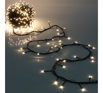 Гирлянда для дома Серпантин НИТЬ "Твинкл Лайт" 40 м, 800 ламп, LED, черный провод, 8 режимов, IP-20, Теплый белый (возможность соединения) 725-949
