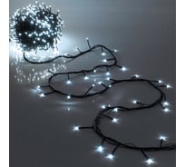 Гирлянда для дома Серпантин НИТЬ "Твинкл Лайт" 40 м, 800 ламп, LED, черный провод, 8 режимов, IP-20, Белый (возможность соединения) 725-950