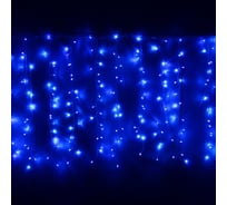 Гирлянда для улицы Серпантин ЗАНАВЕС ш3* в2,5м 480 ламп LED, прозрачный провод, 8 режимов, IP-54, Синий (возможность соединения) 183-142
