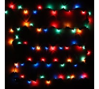 Гирлянда для дома Серпантин MINI 3м 50 ламп, 8 режимов, зеленый провод IP-20, Мультицвет 196-152