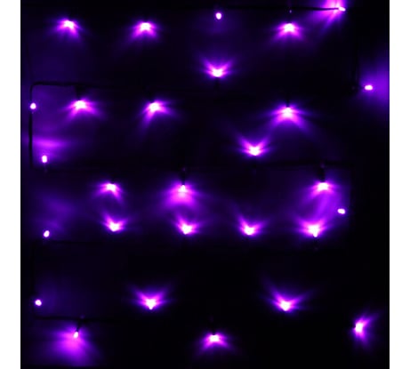 Гирлянда для дома Серпантин 1,5м 12 ламп LED зеленый провод, 8 режимов, IP-20, Фиолетовый 130-347