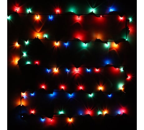 Гирлянда для дома Серпантин MINI 9м 180 ламп, 8 режимов, зеленый провод IP-20, Мультицвет 196-156