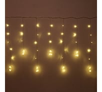 Гирлянда для дома Серпантин БАХРОМА "Снежный шар" ш2,5 м* в0,6/0,8м 108 ламп LED, d-8 см, IP-20, Теплый белый (возможность соединения) 183-659