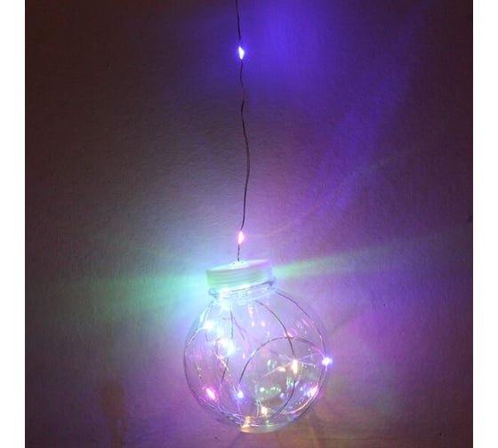 Гирлянда для дома Серпантин БАХРОМА "Шар" ш2,5 м* в0,5/0,8м 200 ламп LED, d-8 см, 1 режим, IP-20, Мультицвет 183-122