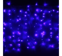 Гирлянда для улицы Серпантин ЗАНАВЕС "Мерцание" ш2* в1,5 м 320 ламп LED, прозрачный провод, 1 режим, IP-54, Синий (возможность соединения) 183-805