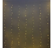 Гирлянда для дома Серпантин ЗАНАВЕС 3м*2,5м 240 ламп LED, прозрачный провод, 8 режимов, IP-20. Теплый белый 725-931