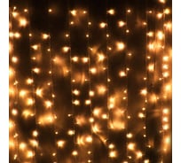 Гирлянда для дома Серпантин ЗАНАВЕС ш1,5* в2,5 м 360 ламп LED, прозрачный провод, 8 режимов, IP-20, Теплый белый (возможность соединения) 131-029