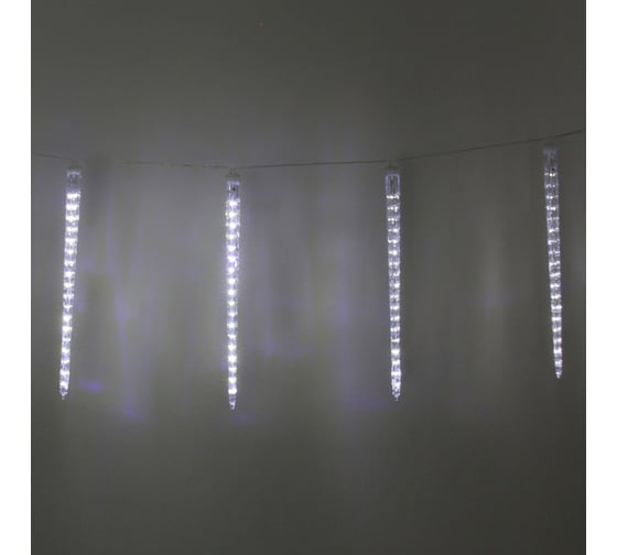 Гирлянда для улицы Серпантин "Сосулька" 3,0 м*42 см 288 ламп LED, IP-54, Белый (8 трубок) 725-513