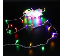 Гирлянда для улицы Серпантин "Bright light" 10 м 100 ламп LED прозрачный провод,8 режимов IP-54, Мультицвет (возможность соединения) 725-543