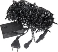 Гирлянда для улицы Серпантин 25м 300 ламп LED чёрный провод, 8 режимов IP-54, Белый (возможность соединения) 183-752