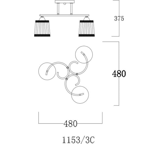 Потолочная люстра J-LIGHT NICOLE 1153/3C