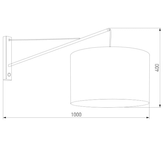 Настенный светильник с тканевым абажуром TK Lighting 10438 Glorii черный a069090