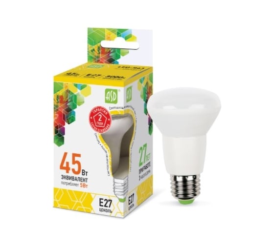 Светодиодная лампа ASD LED-R63-std 5Вт 230В Е27 3000К 450Лм 4690612001579