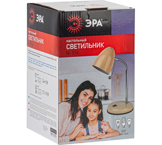 Настольный светильник ЭРА N-116-Е27-40W-BG, бежевый Б0047202