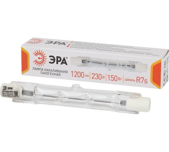 Галогенная лампа ЭРА J78-150W-R7s-230V, R7s, трубка, теплый белый свет, Б0048492