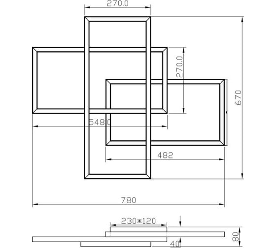 Потолочный светильник MAYTONI Line LED 78W Черный MOD016CL-L80BK