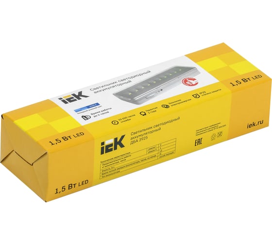 Светильник IEK, ДБА 3925 аккумулятор 2ч 1,5вт LDBA0-3925-10-K01