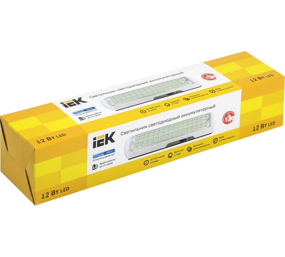 Светильник IEK, ДБА 3928 аккумулятор 15ч 12вт LDBA0-3928-60-K01