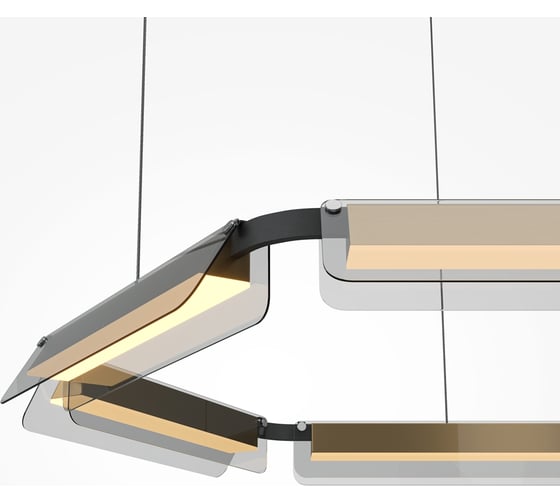 Подвесной светильник MAYTONI Flat LED 60W Черный и Латунь MOD296PL-L60BS3K