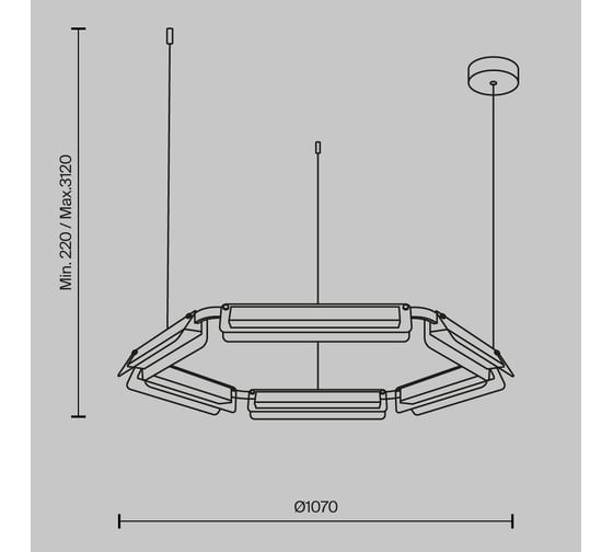 Подвесной светильник MAYTONI Flat LED 60W Черный и Латунь MOD296PL-L60BS3K