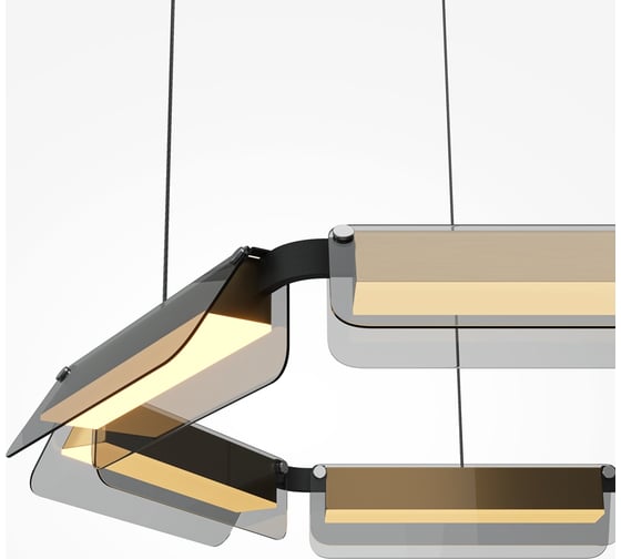 Подвесной светильник MAYTONI Flat LED 40W Черный и Латунь MOD296PL-L40BS3K