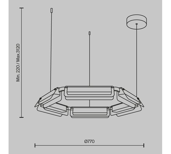 Подвесной светильник MAYTONI Flat LED 40W Черный и Латунь MOD296PL-L40BS3K
