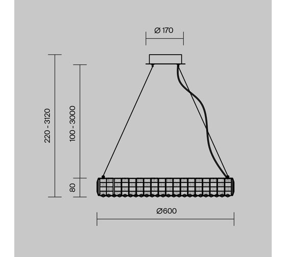 Подвесной светильник MAYTONI Castello LED 30W Хром MOD335PL-L30CH3K