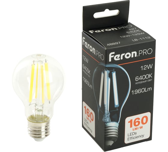 Лампа светодиодная FERON .PRO LB-1112 Шар E27 12W 175-265V 6400K, 48897 1