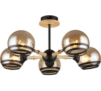 Потолочная люстра IMEX MD.4896-5-S BK+WOOD