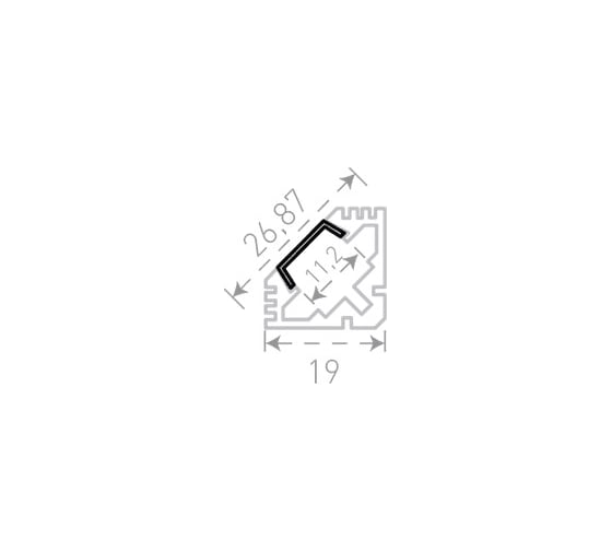 Угловой профиль SWG Комплект 1919 для однорядной ленты с экраном 2м 00-00001373