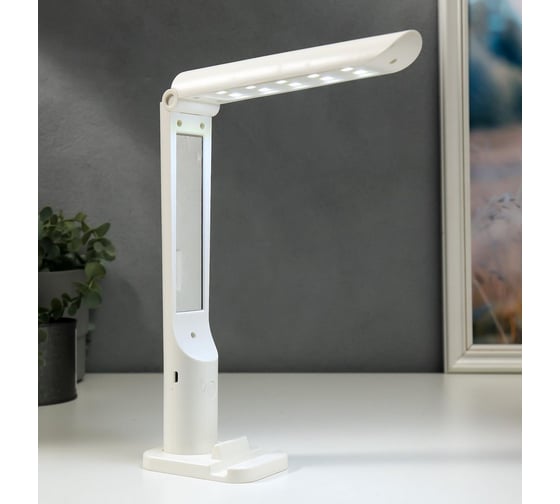 Настольная сенсорная лампа BayerLux 1522/1WT 10хLED 5Вт АКБ USB 3 режима белый 6,5х9х25,5 см 5378685