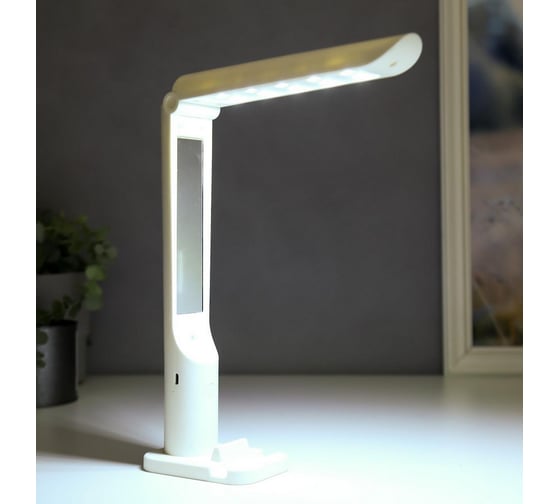 Настольная сенсорная лампа BayerLux 1522/1WT 10хLED 5Вт АКБ USB 3 режима белый 6,5х9х25,5 см 5378685