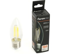 Лампа светодиодная FERON .PRO LB-1206 Свеча E27 6W 175-265V 4000K, 51239