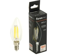 Лампа светодиодная FERON .PRO LB-1206 Свеча E14 6W 175-265V 4000K, 51245