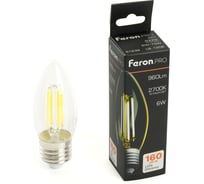 Лампа светодиодная FERON .PRO LB-1206 Свеча E27 6W 175-265V 2700K, 51238