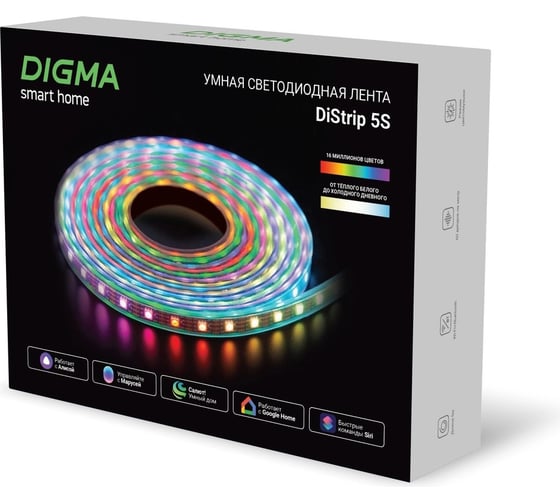 Умная светодиодная лента DIGMA DiStrip 5S 60св./м 18В 5м (DS5S) 1913107
