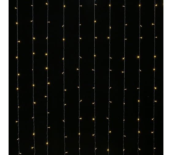 Электрогирлянда-занавес комнатная Золотая сказка "Штора" 3x3м, 196LED, теплый белый, 220V, , 591352