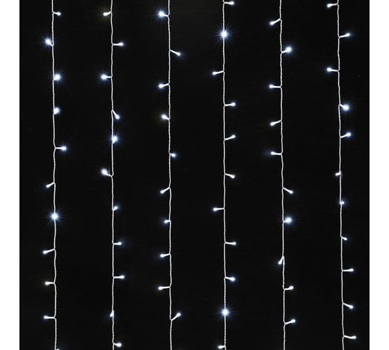 Электрогирлянда-занавес комнатная Золотая сказка "Штора" 3x2м, 144LED, хол.белый, 220V, , 591351