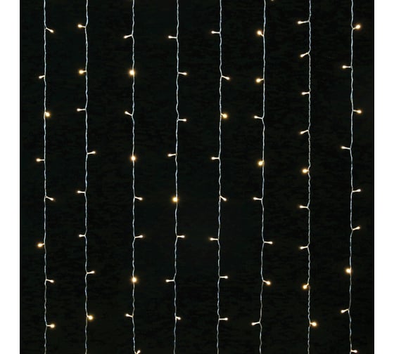 Электрогирлянда-занавес комнатная Золотая сказка "Штора" 3x2м, 144LED, теплый белый, 220V, 591350
