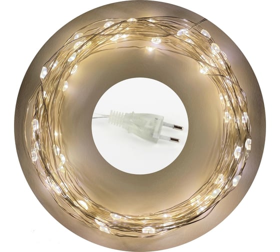 Гирлянда ЭРА ENIN 10NW LED Нить, 10 м, теплый свет, 220V 100/1800 Б0047964