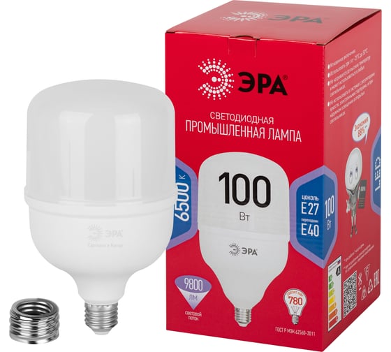 Лампа светодиодная ЭРА RED LINE LED POWER T140100W6500E27/E40 R E27/E40 R 100 Вт колокол холодный белый Б0063872