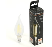 Лампа светодиодная FERON PRO LB-1218 Свеча на ветру E14 8W 175-265V 4000K, 51266