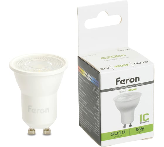 Лампа светодиодная FERON LB-272 MR11 GU10 5W 175-265V 4000K, 51219 1